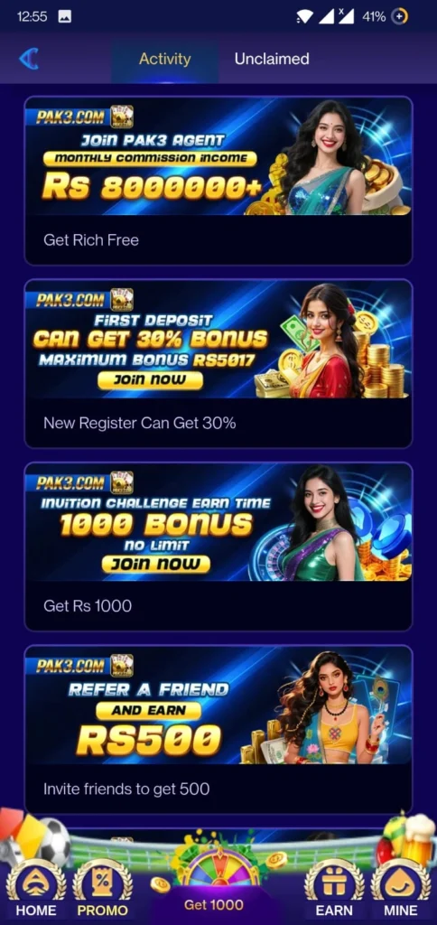 PAK3 Game bonus