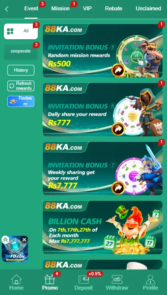 88KA Game rewards